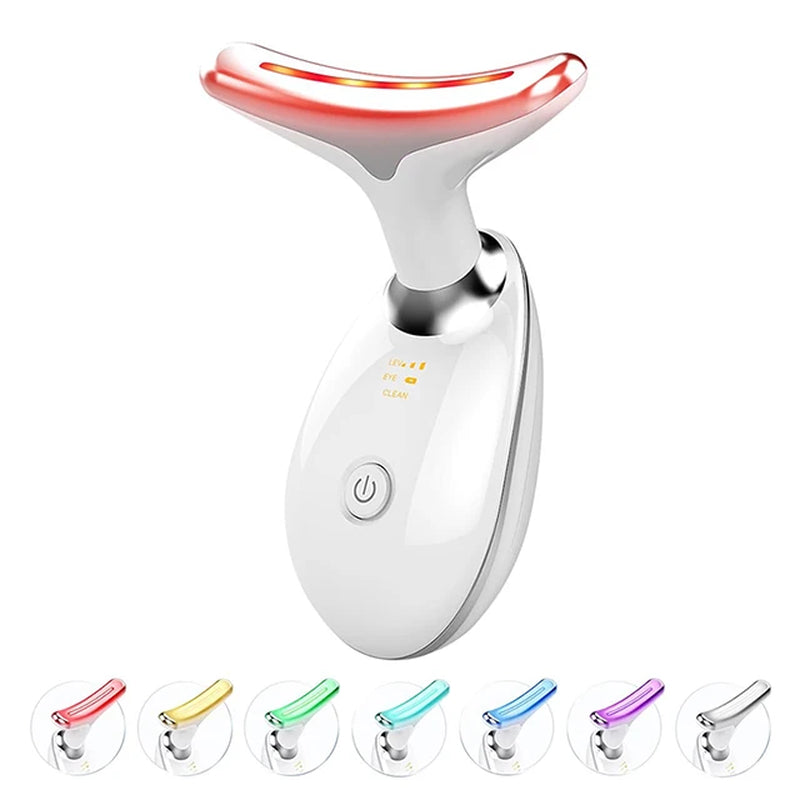Revitalize Your Skin with the 7-Color Anti-Wrinkle Neck and Face Massager - Achieve a Youthful Glow and Reduce Double Chin!
